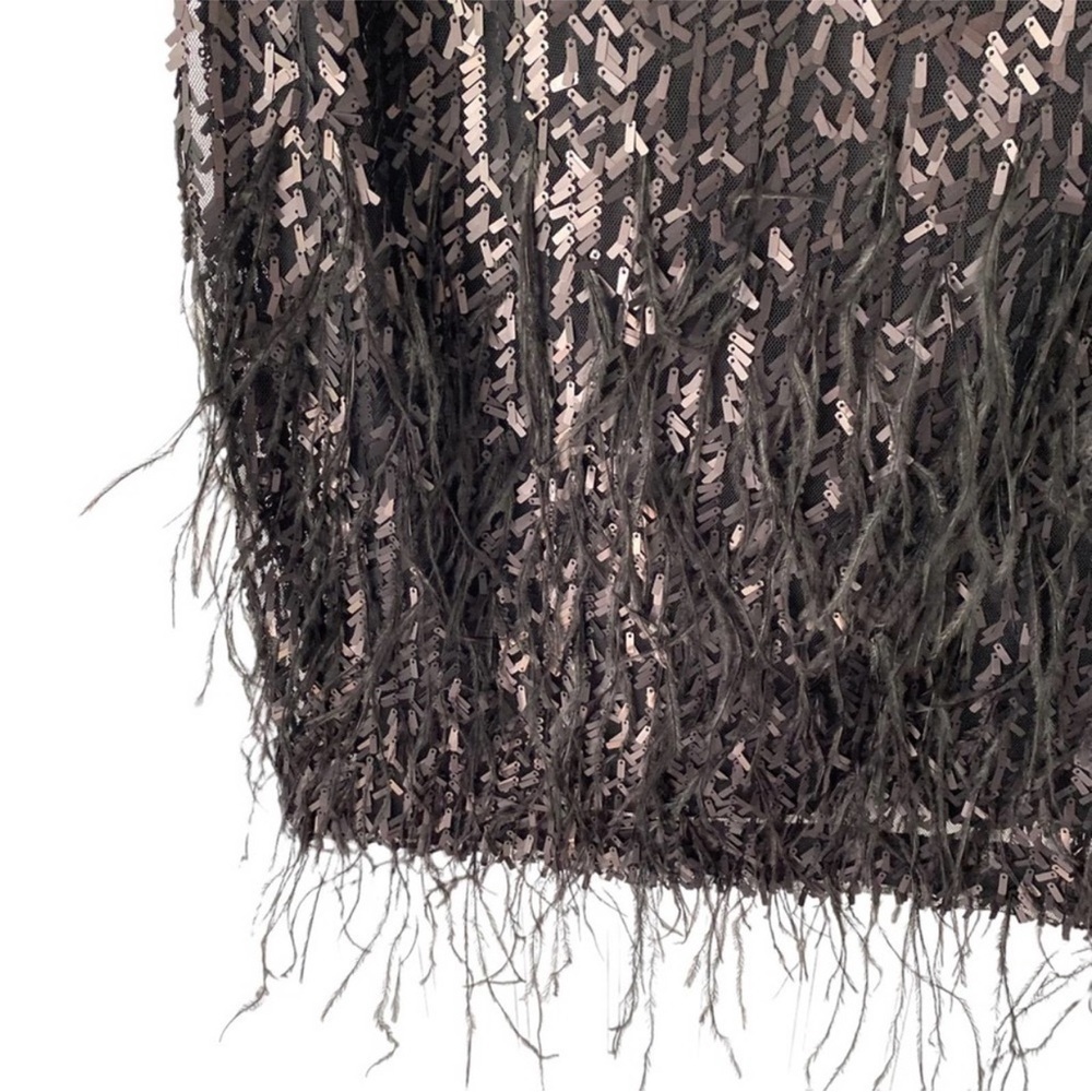Jessica Simpson Sequin Feather Black Dress Party Cocktail size 10 NWTs - Picture 4 of 16